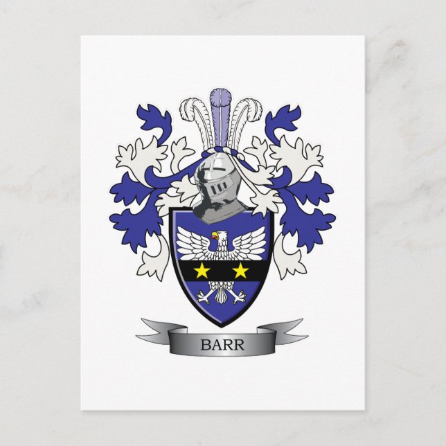 Postal Barr Family Crest Coat of Arms (Anverso)