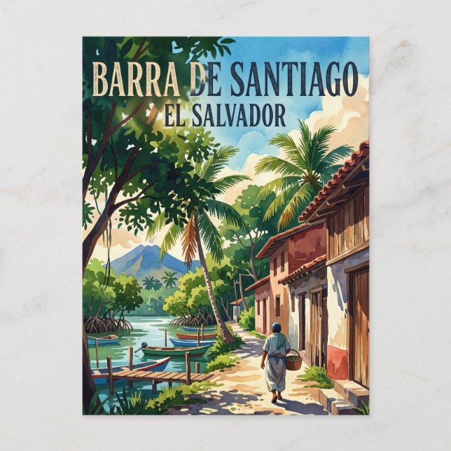 Postal Barra de Santiago El Salvador (Anverso)