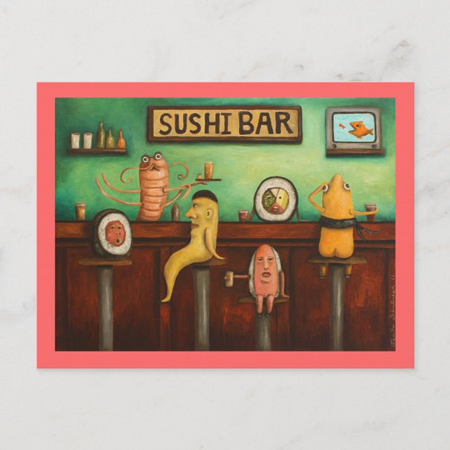 Postal Barra de sushi (Anverso)