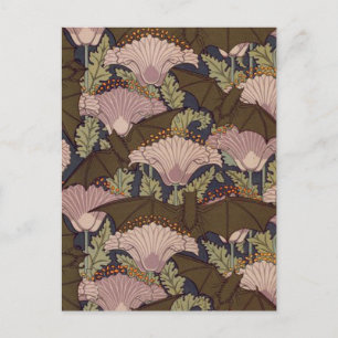 Postal Barras y flores de estilo Art Deco antiguas