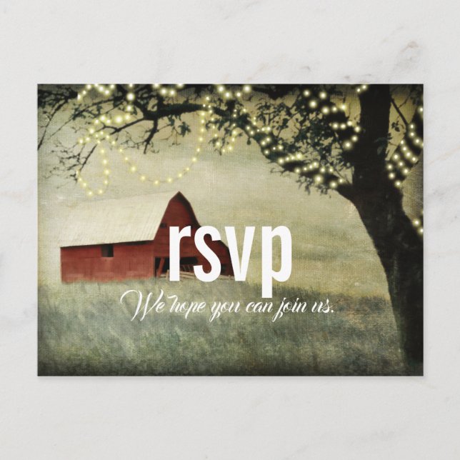 Postal Barrera de campo rojo | Country Morning RSVP (Anverso)