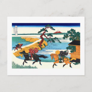 Postal Barrera Sumida Río Hokusai Fino Arte Japonés
