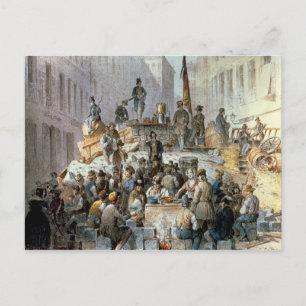Postal Barricadas en Marzstrasse, Viena, 1848