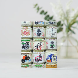 Postal Barricas de sake del santuario de Ise, Japón