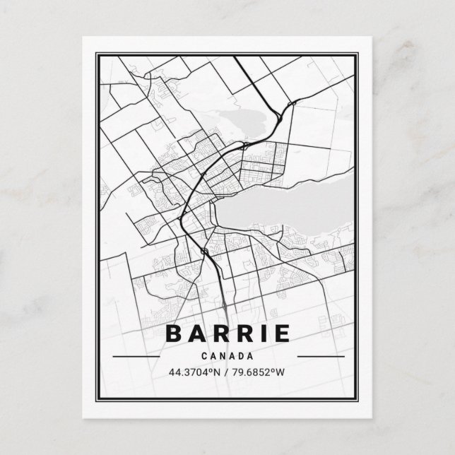 Postal Barrie Ontario Canada Travel City Map (Anverso)