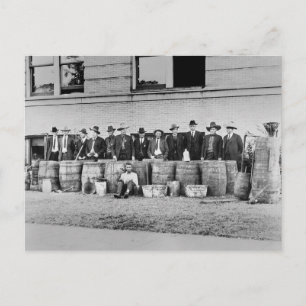 Postal Barriles de licor de contrabando, 1922