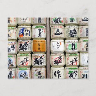Postal Barriles de sake del Santuario de Ise, Japón