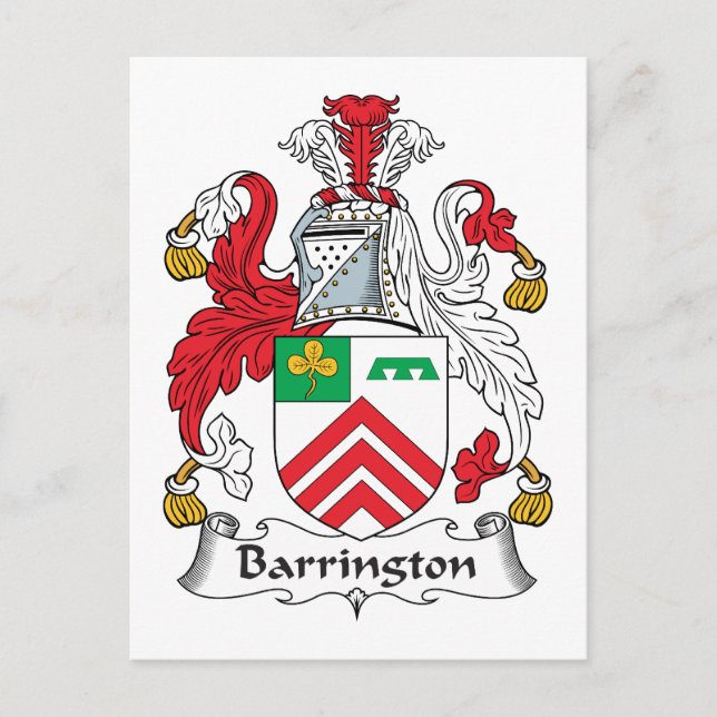 Postal Barrington Family Crest (Anverso)