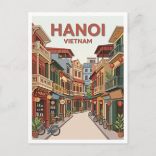 Postal Barrio Antiguo de Hanoi Vietnam