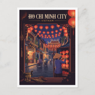 Postal Barrio chino Cho Lon calles de linternas Ho Chi Mi