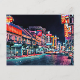 Postal Barrio chino por la noche