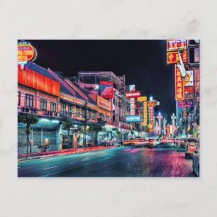 Postal Barrio chino por la noche