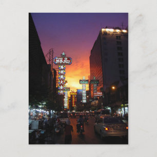 Postal Barrio Chino Postcard, Bangkok, Tailandia