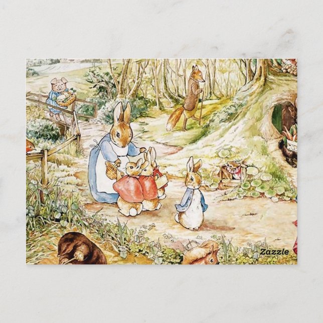 Postal Barrio de Peter Rabbit por Beatrix Potter (Reverso)