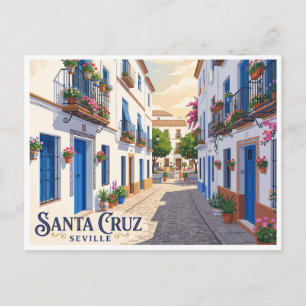 Postal Barrio de Santa Cruz Sevilla España