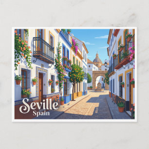 Postal Barrio de Santa Cruz Sevilla España
