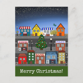 Postal Barrio de Small Town | Feliz Navidad
