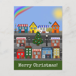 Postal Barrio de Small Town | Feliz Navidad