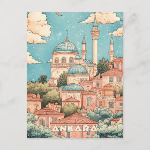 Postal Barrio del Antiguo Castillo de Ankara Viaje