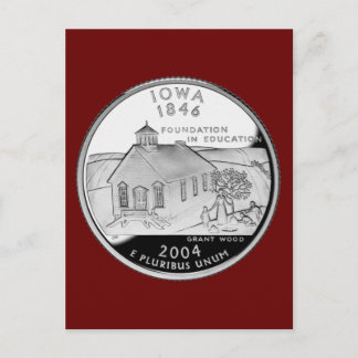 Postal Barrio Estatal de Iowa Faux del lado inverso
