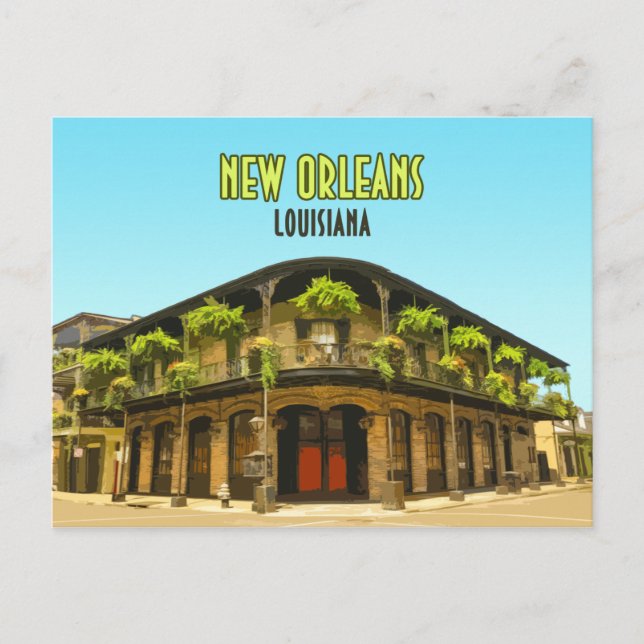 Postal Barrio Francés de Nueva Orleans (Anverso)