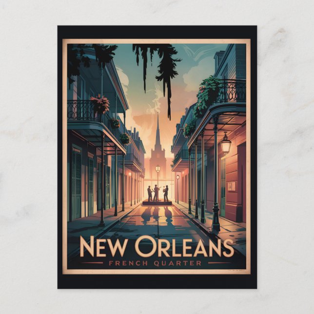 Postal Barrio Francés de Nueva Orleans (Anverso)