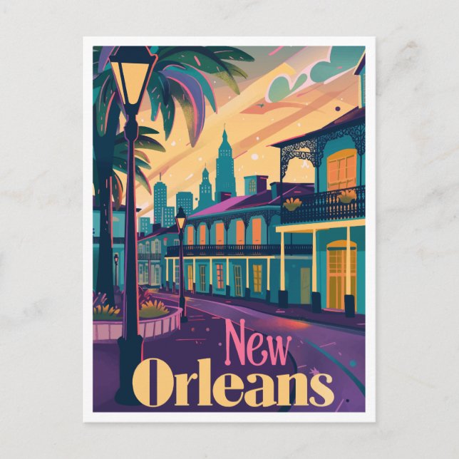 Postal Barrio Francés de Nueva Orleans Louisiana Salva la (Anverso)