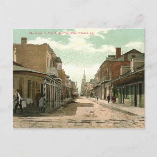 Postal Barrio Francés, Nueva Orleans 1910 (Anverso)