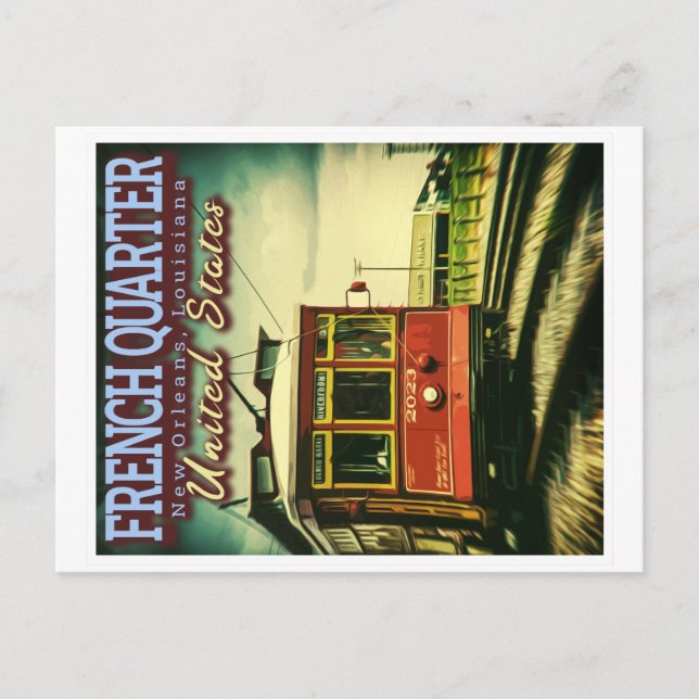 POSTAL BARRIO FRANCÉS - STREETCARS NUEVOS ORLEANS LOUISIA (Anverso)