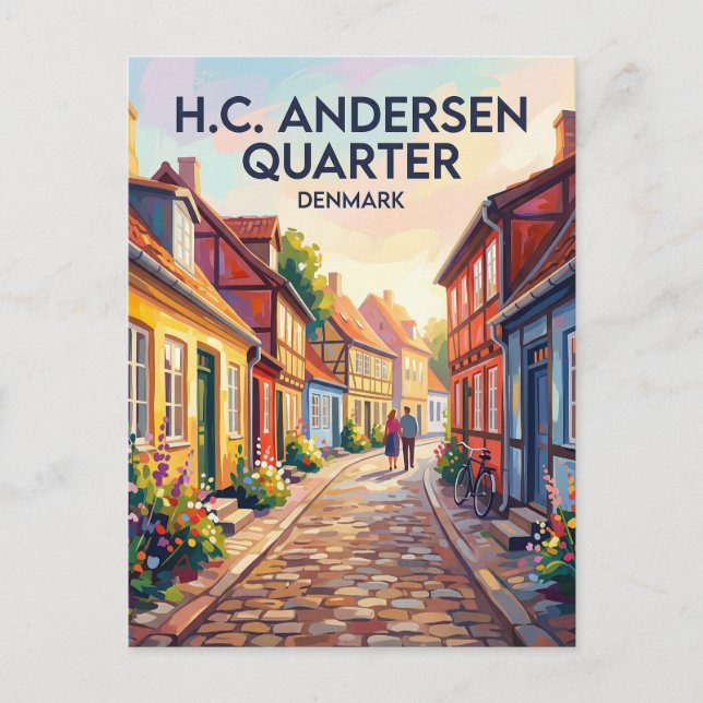 Postal Barrio H.C. Andersen de Odense Dinamarca (Anverso)