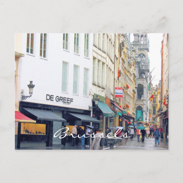 Postal Barrio Latino de la Plaza del Mercado de Bruselas (Anverso)