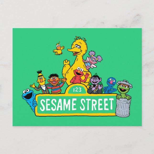 Postal Barrio Sésamo | Alrededor del Rótulo Plaza Sésamo (Anverso)