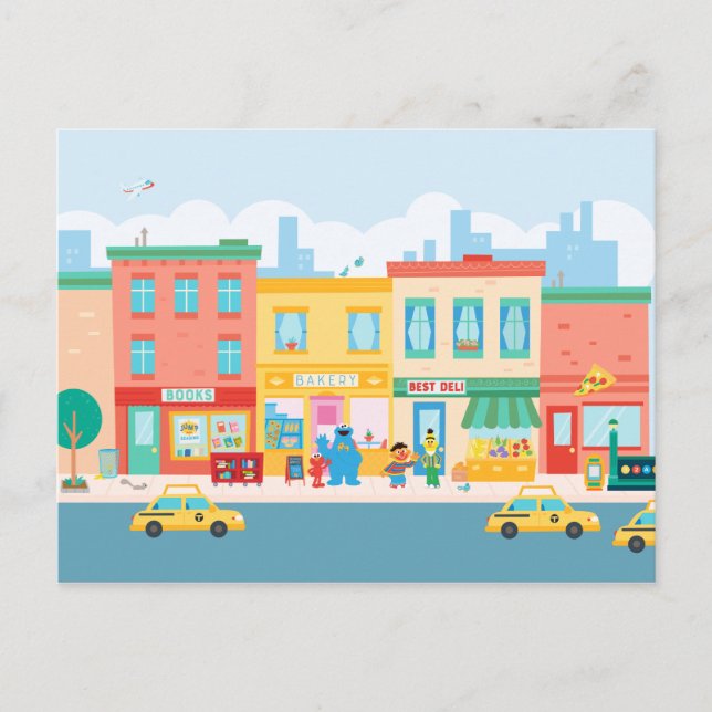 Postal Barrio Sésamo | Escena de Plaza Sésamo (Anverso)