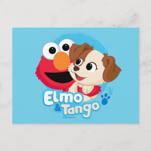 Postal Barrio Sésamo   Insignia Elmo y Tango