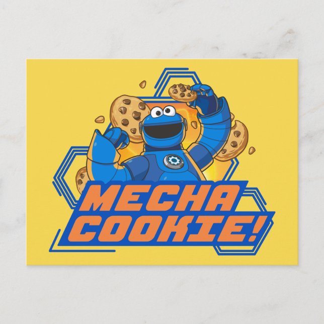 Postal Barrio Sésamo | Monstruo de la galleta Mecha Cooki (Anverso)