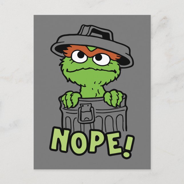 Postal Barrio Sésamo | Oscar al Grouch Nope! (Anverso)