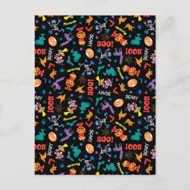 Postal Barrio Sésamo | Patrón de Halloween (Anverso)