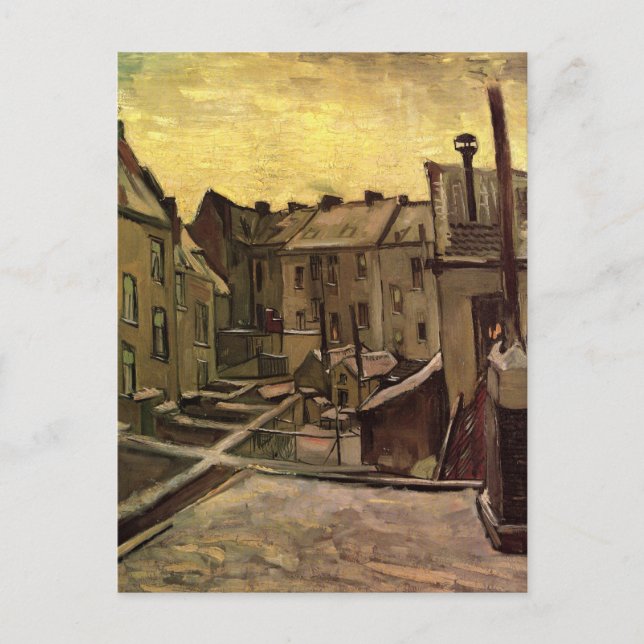 Postal Barrios de casas antiguas por Vincent van Gogh (Anverso)