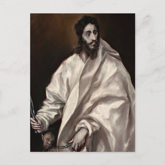 Postal Bartolomé el Apóstol por El Greco (Anverso)