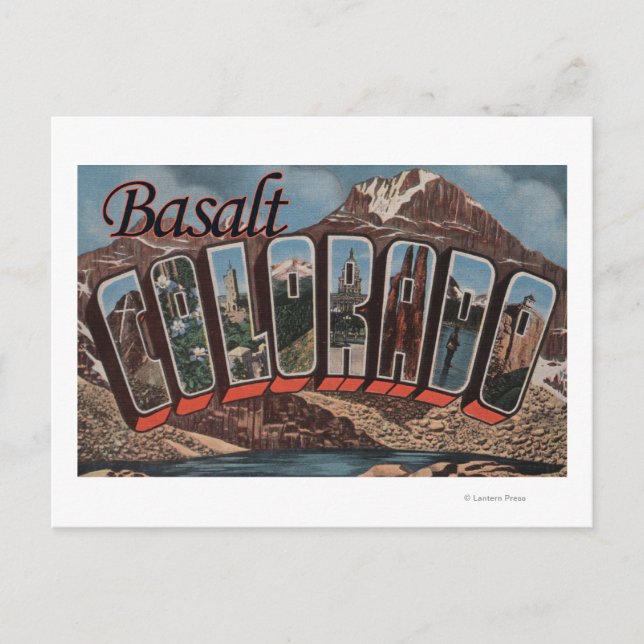Postal Basalto, Colorado - Escenas de letras grandes (Anverso)