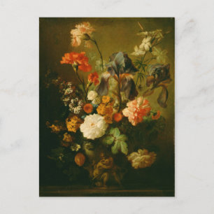 Postal Base de flores, por Jan van Huysum