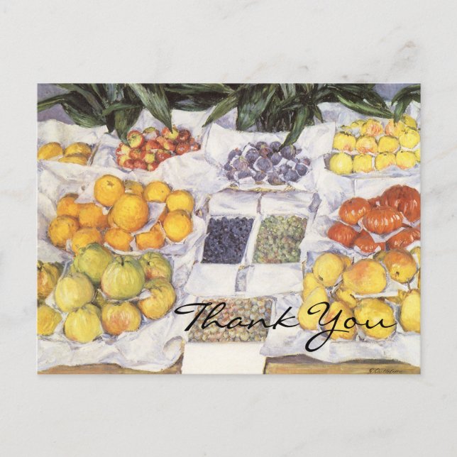 Postal Base de fruta de Caillebotte (Anverso)
