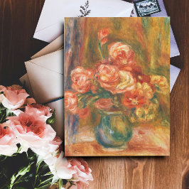 Postal Base de Rosas de Auguste Renoir Art
