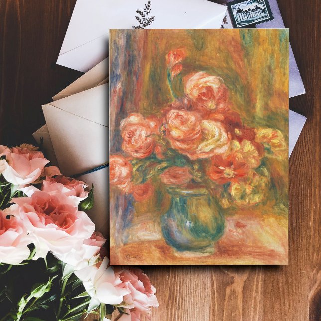 Postal Base de Rosas de Auguste Renoir Art (Subido por el creador)