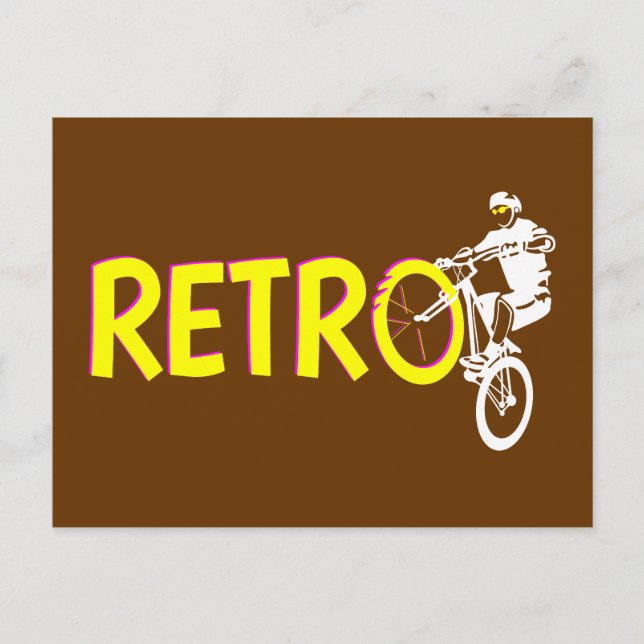 Postal Base de rueda de bicicleta de montaña Retro (Anverso)