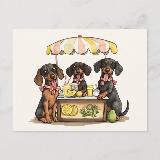 Postal Base Lemonade Dachshund Dogs (Anverso)