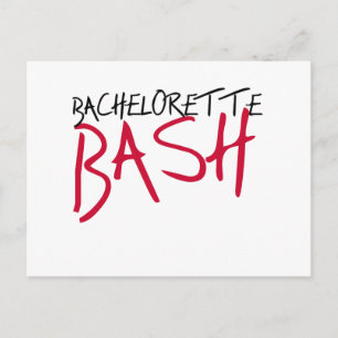 Postal Bash de Bachelorette Negro/Rojo