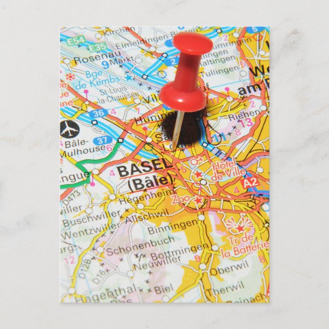Postal Basilea, Suiza (Anverso)