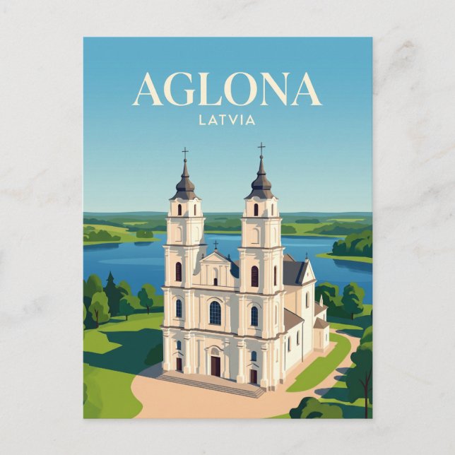 Postal Basílica de Aglona Letonia (Anverso)