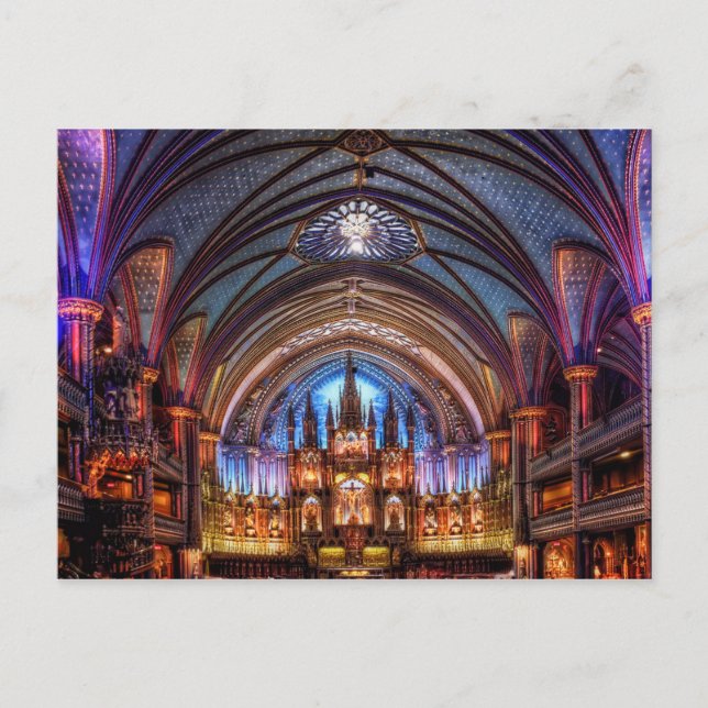 Postal Basílica de Notre-Dame de Postcard en Montreal (Anverso)